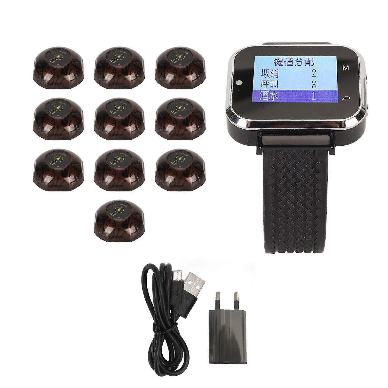 Wireless Waiter Calling System 1 for 10 Vibration Buzzer Alert Rechargeable Restaurant Pager System