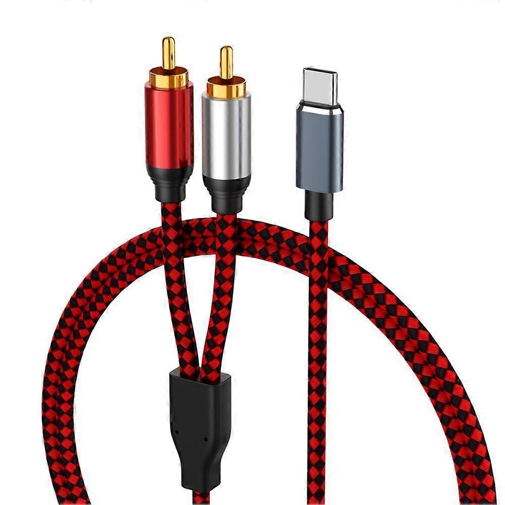 USB Type C to 2 RCA Audio Cable Type-C RCA Cable,USB-C Audio Line for Home Theater Amplifier DVD TV Speaker (0.5M/1.6Ft)
