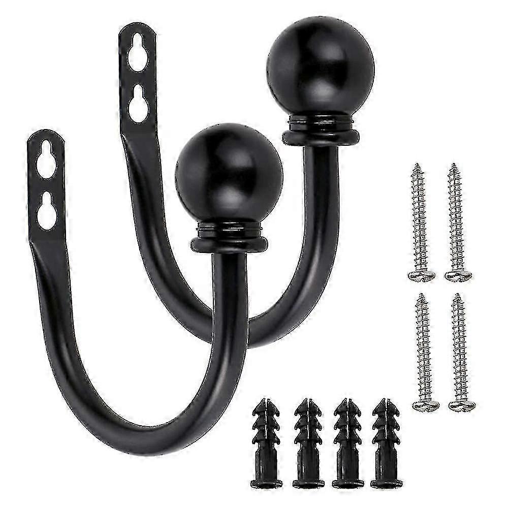 Round Cap Finials with Retaining Hooks and Holdbacks