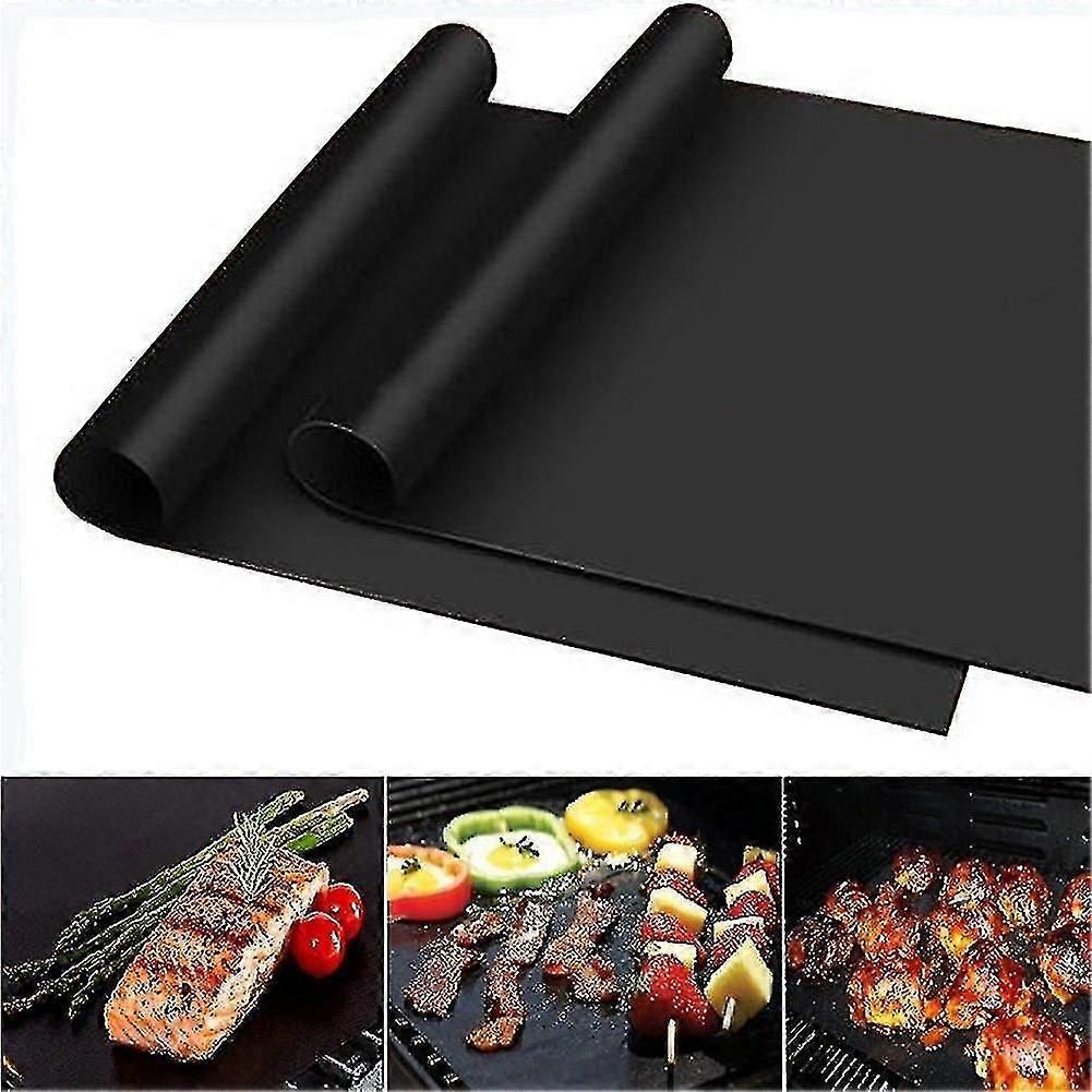 5pcs Non-stick Bbq Grill Mat Reusable Dishwasher Safe Backing Sheet