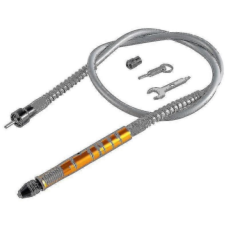 Flex Shaft Adapter Attachment, Flexible Drill Extension Cable Chuck And Compatible Grinder Tool Wit