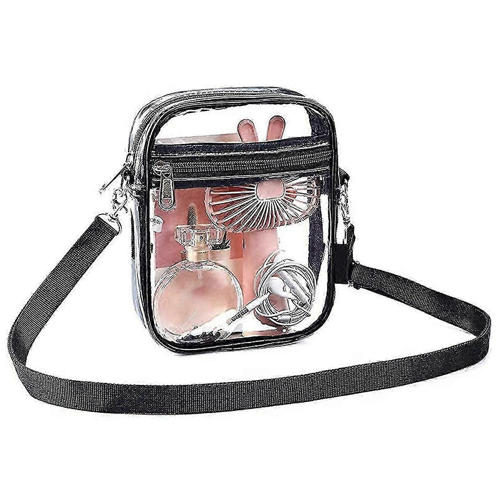 Stadium Approved Bag Portable Waterproof Pvc Transparent Shoulder Strap Purse 20 X 15 X 4.6cm
