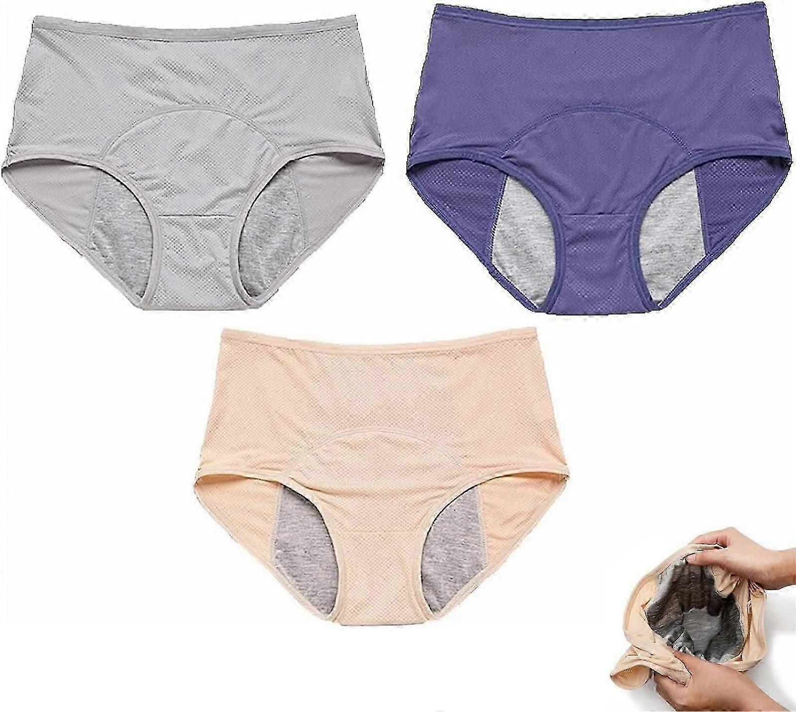 3-pack läckagesäkra damunderkläder - läckagesäkra trosor för över 60#s inkontinens