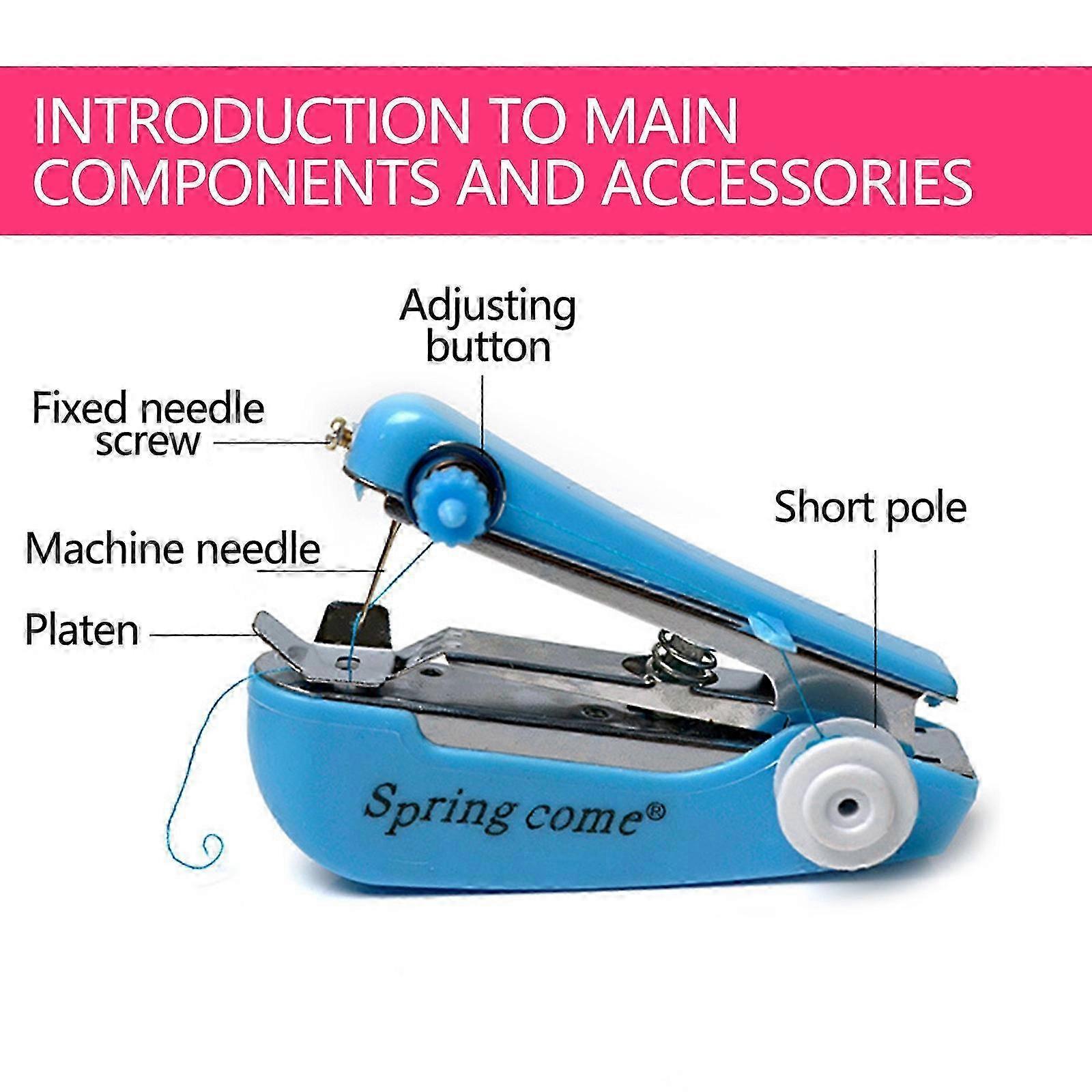Machine Handheld Sewing Machine,Mini Sewing Machine, Portable Mini Sewing For Beginners,Mini Handheld Stitching Machine Automatic Feeding Diy