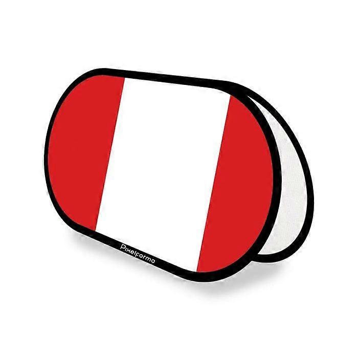 Oval Flag - Peru - 70 x 120 cm - Polyester - Double-sided print - Foldable retractable