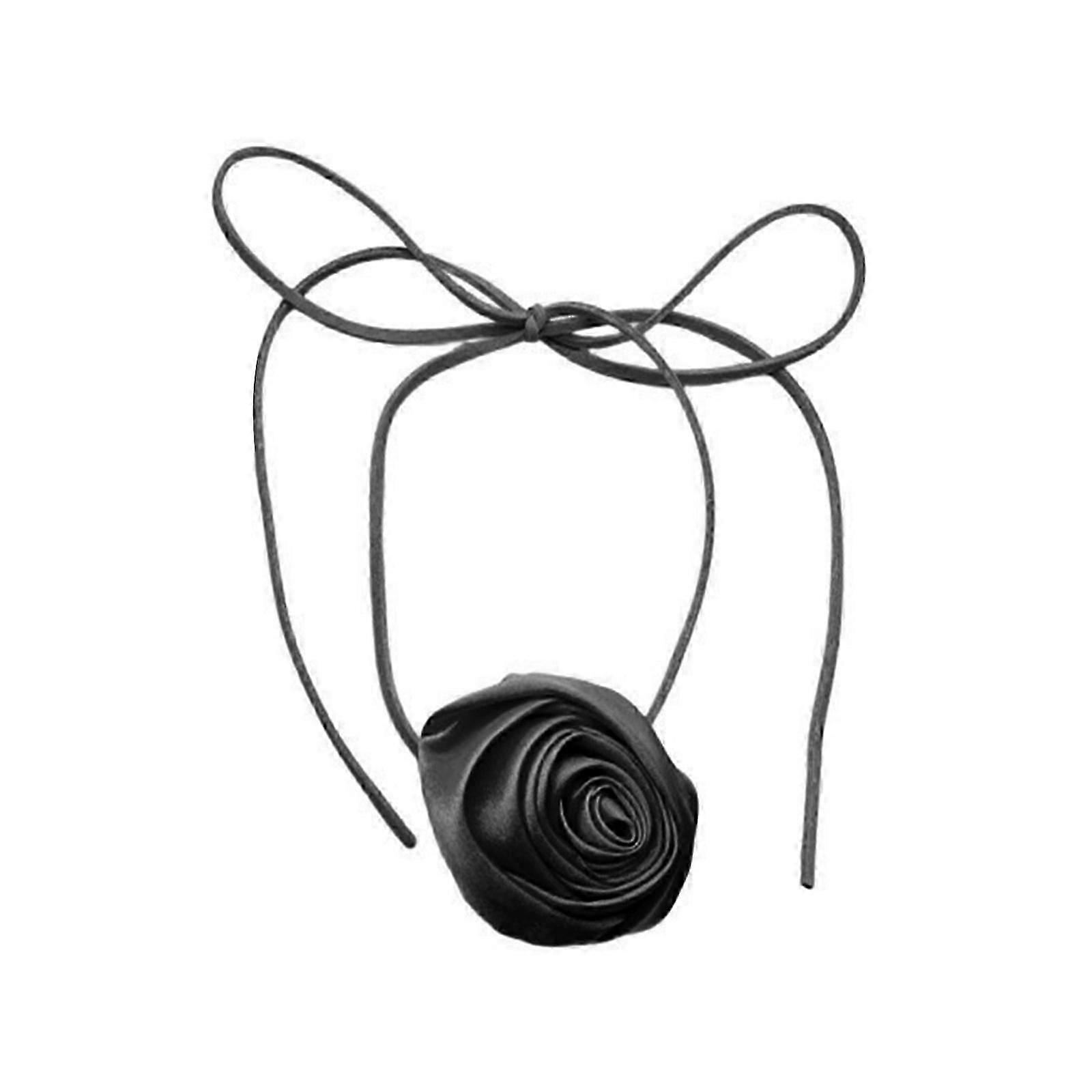 Retro Style Handmade Rose Necklace Elegant Collar Bohemian Exaggerated Flowers Necklet Handmade Velvets Clavicle Chain-Good