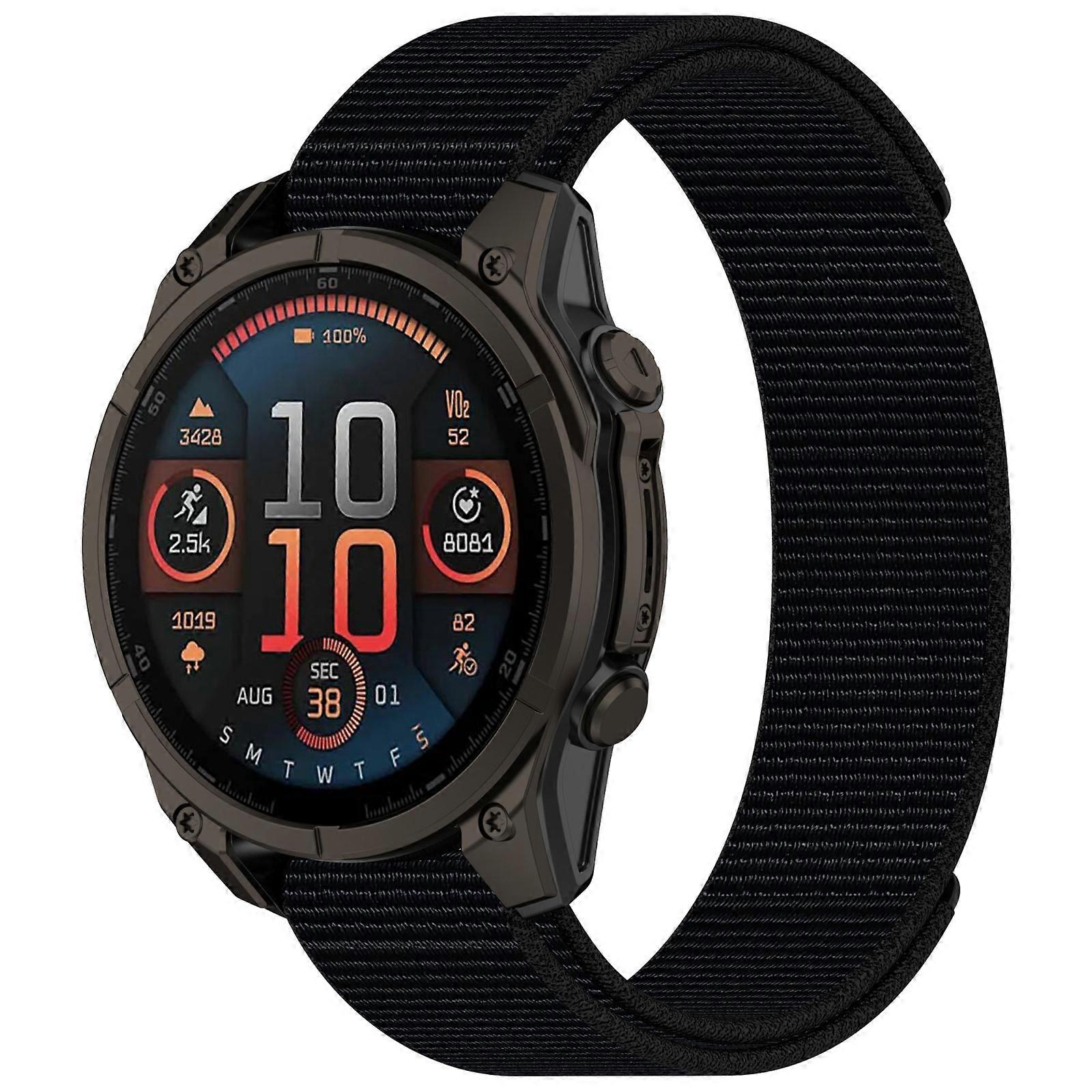 Nylon Hook and Loop Fastener 22mm Watch Band For Garmin Fenix 8 AMOLED 47mm