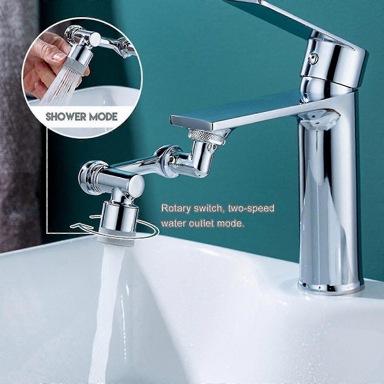 360-Degree Rotating Faucet Extender with Splash Guard and Water Filter for Kitchen Sink