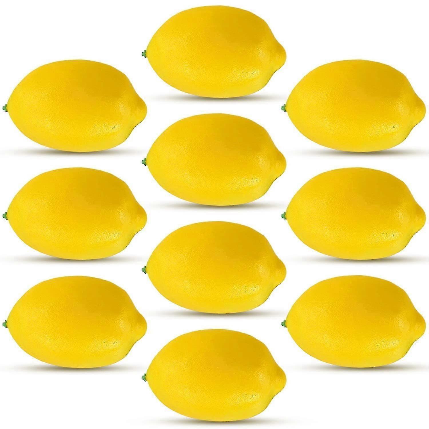 10Pcs Artificial Lemon Realistic Simulation Fake Fruit For Home Kitchen Decoration