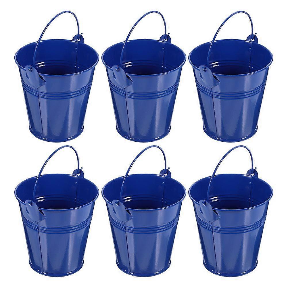6Pcs Party Favor Iron Bucket with Handles Iron Flower Bucket Party Decorative Bucket
