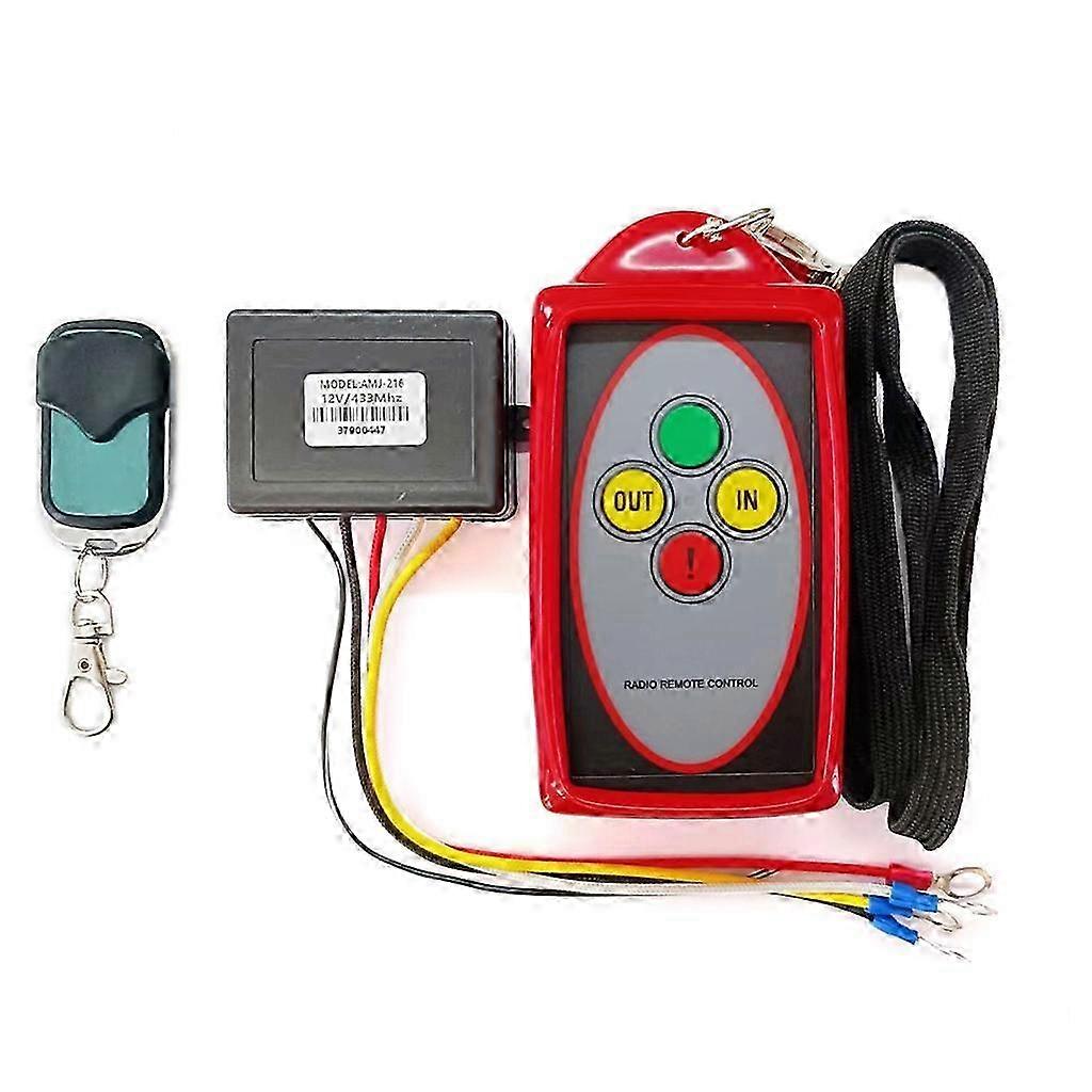 Wireless Winch Remote Control Kit 12V Receiver Handset Easy to Use--Red