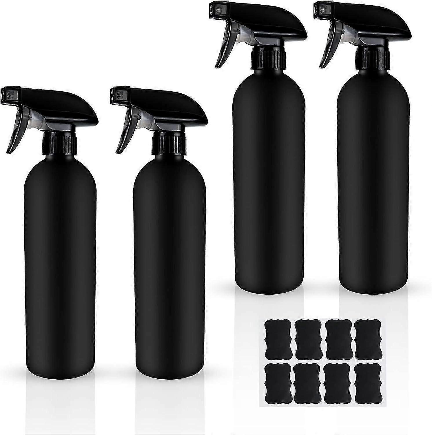 Pack of 4 500ml Plastic Spray Bottles, Waterproof Label, Multi-Use