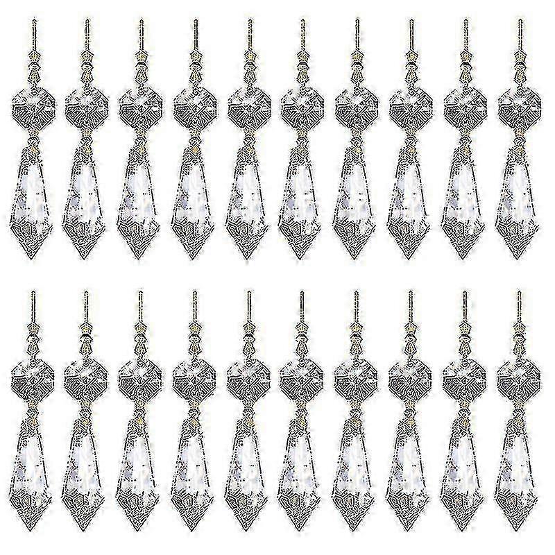 Pack Of 20 DIY Transparent Teardrop Chandelier Beads