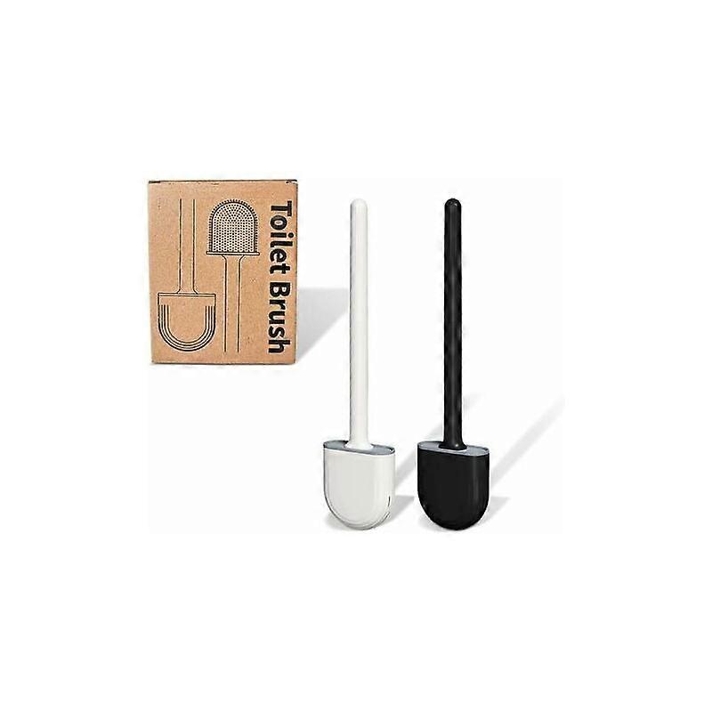 Toilet Brush, Flat Silicone, 2-Pack, Wall Mounted, Quick-drying Set