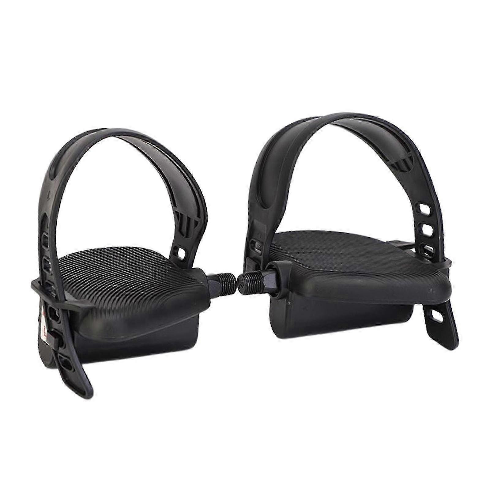 Durable Replacement Pedals with Adjustable Straps for Exercise Bikes