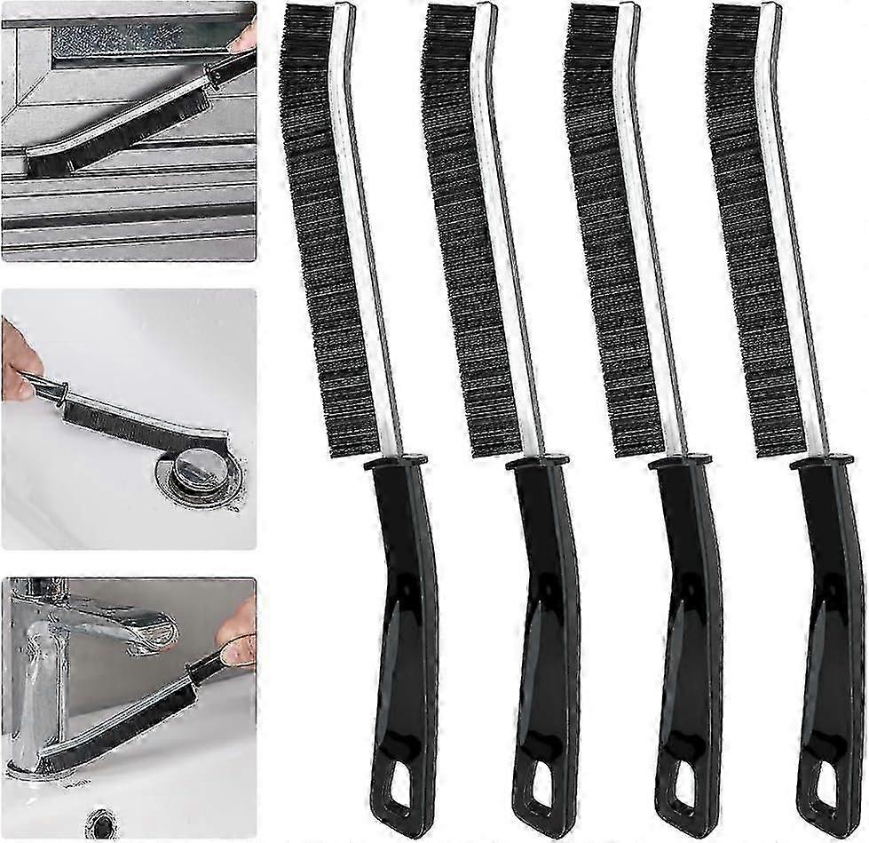 Hard Bristle Multi Purpose Crevice Cleaning Brush 4 Pack