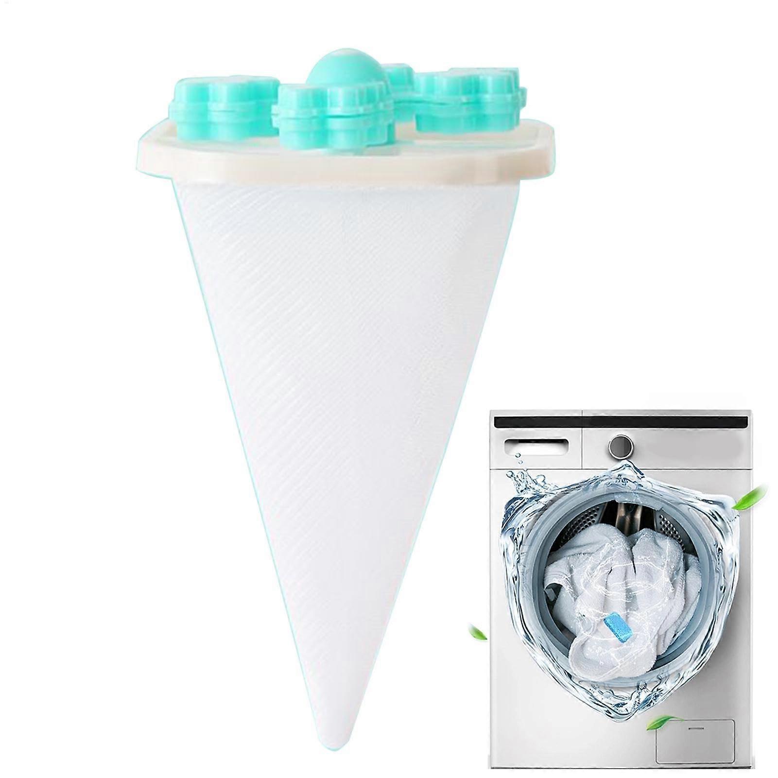 Washing Machine Hair Catcher, Portable Floating Mesh Filter, Reusable Laundry Lint Remover Ball, Easy to Use, Green
