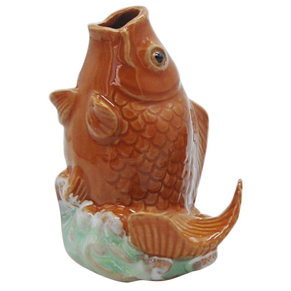 Ceramic Carp Statue Fountain Nozzle for Outdoor Water Features – Durable Garden Decor with Gradient Finish for Yards and Courtyards