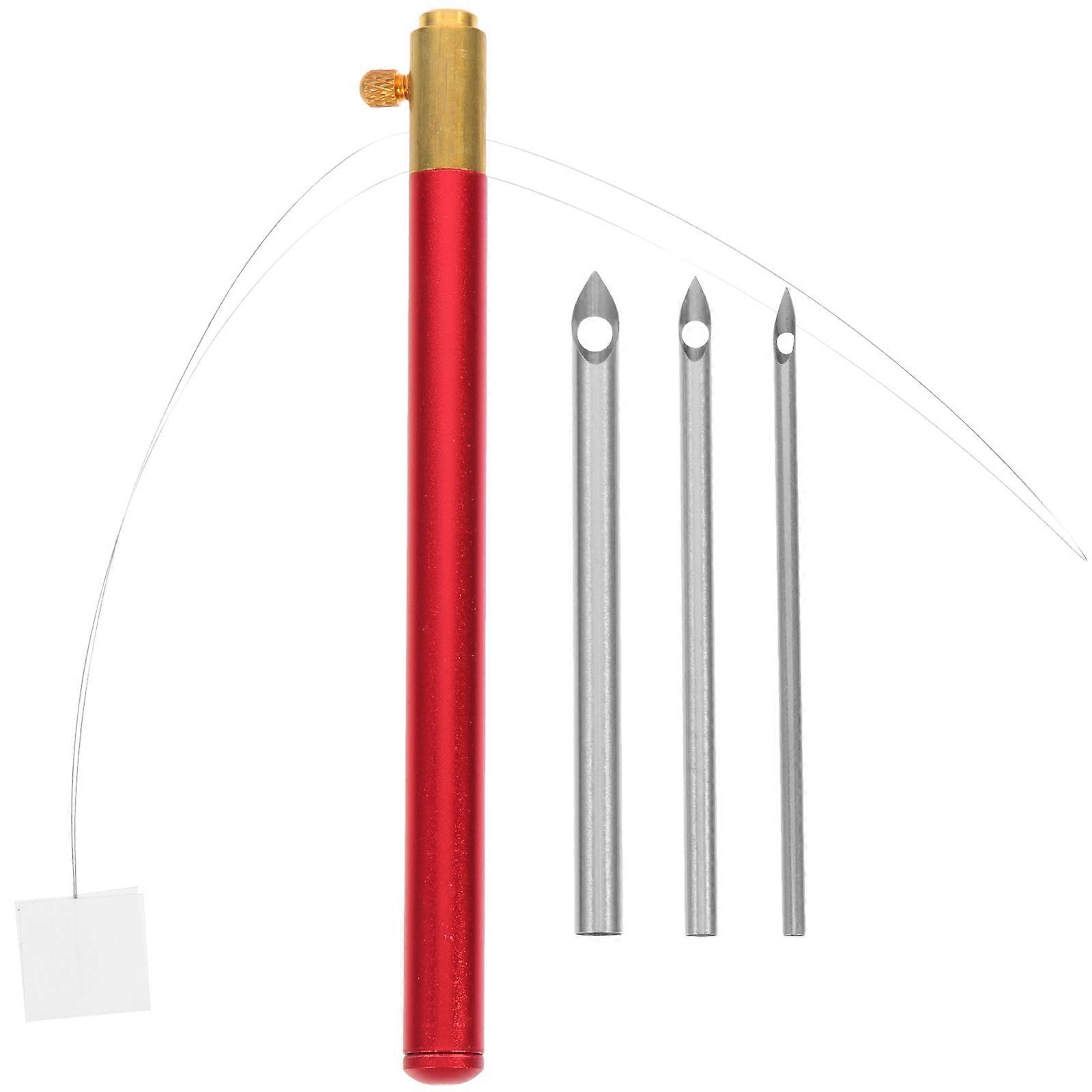 Punch Needle Tool for Embroidery Users Cylindrical Aluminum Red 1Set