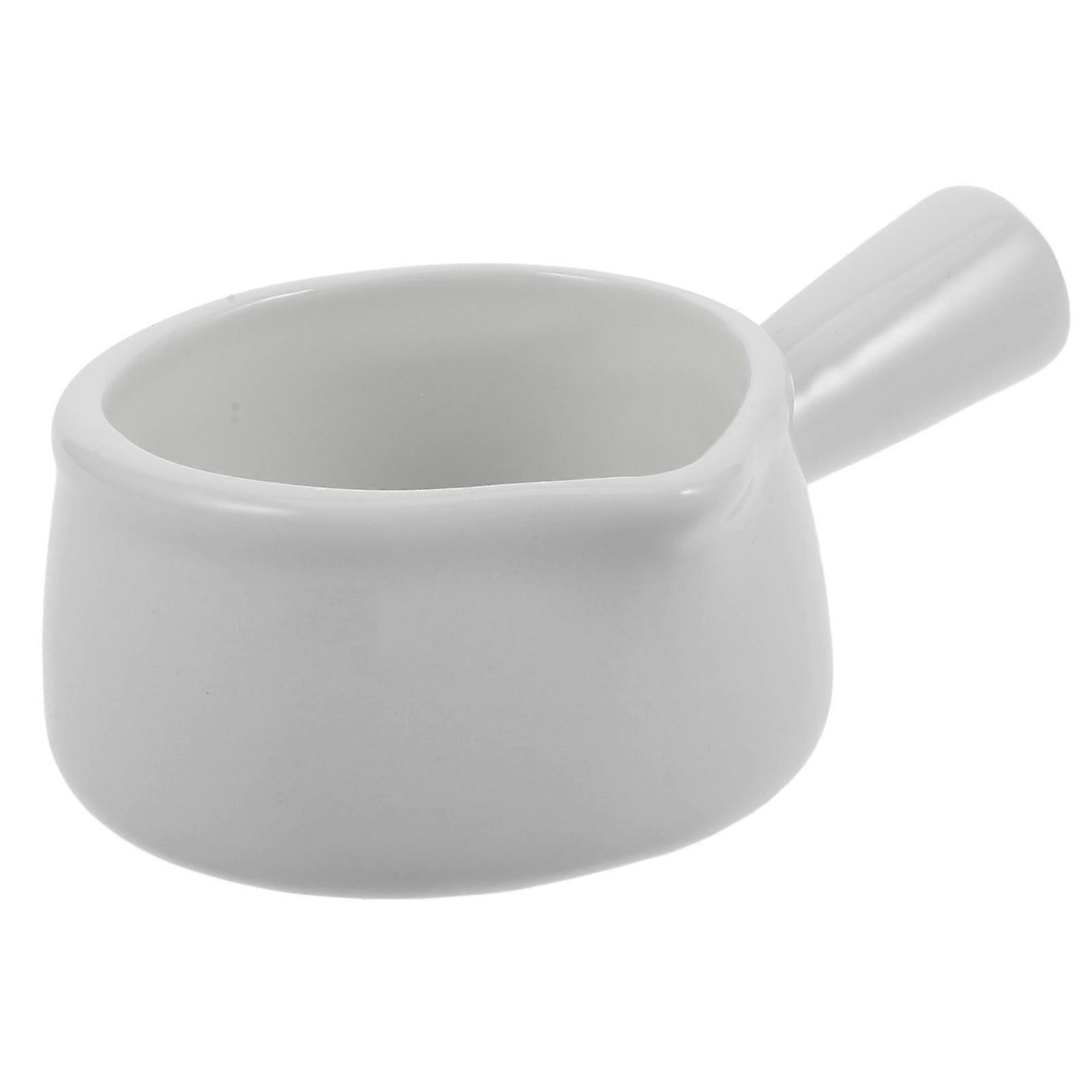 Sauce Cups Ceramic Milk Pitcher with Handle for Parties 60ml White Serving Sauces 1Pcs