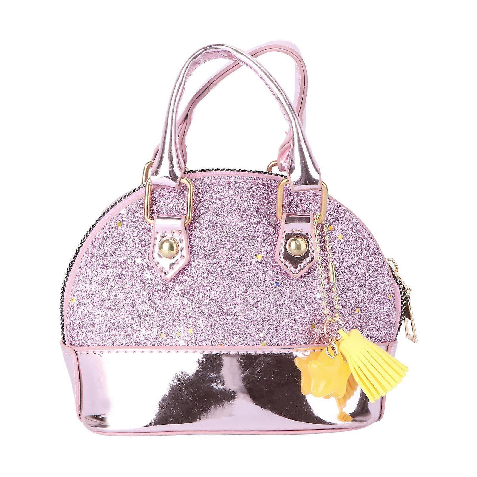 محفظة الترتر للبنات حقيبة كتف وردية حقيبة رقص صغيرة وأنيقة عصرية للأطفال 1 عبوة