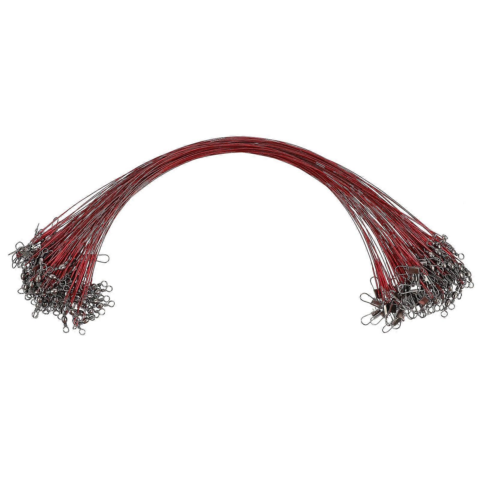Fishing Wire Leader Rig Anti-Bite Protect Main Line Buffering Role Marking Function Conceal Main Line Red 30X0.05CM 100Pcs