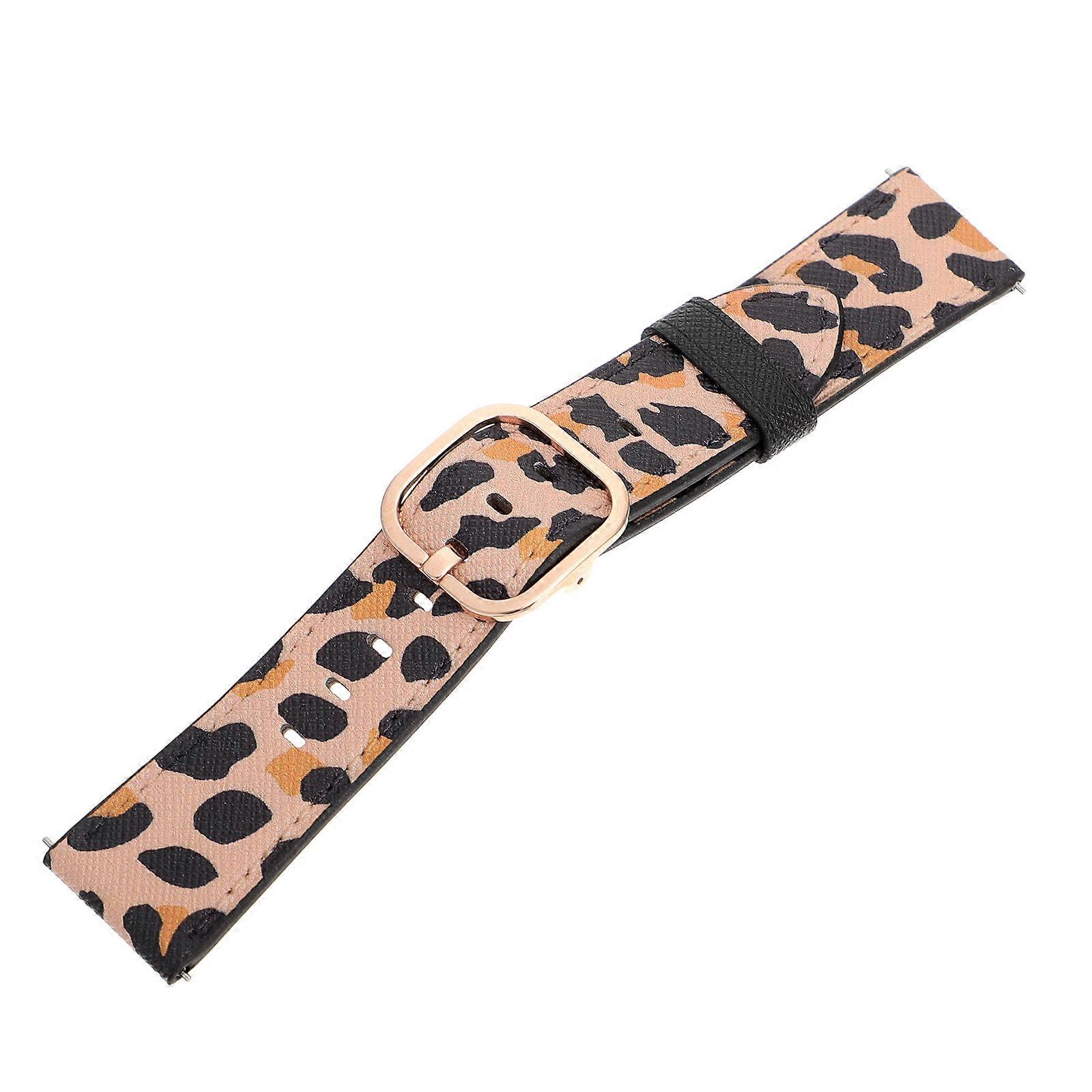Adjustable Watch Strap Compatible General Users Printed Design Microfiber Leather 21X2.2CM 1Pc