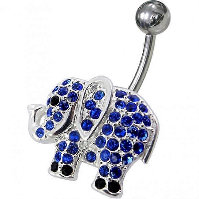 Jewelled Elephant Non-moving Belly Ring