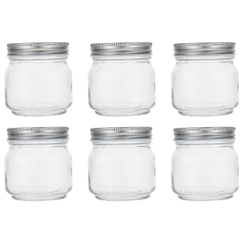 Sealed Jars Kitchen Honey Jars For Home Kitchen Glass Round Simple Design 6Pcs