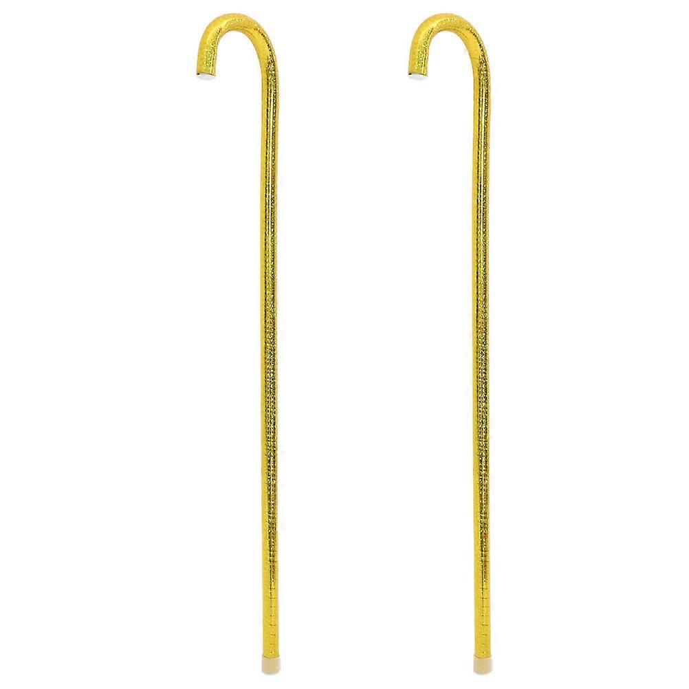 Kids Dancing Props Dance Cane Prop Cosplay Jazz Dance Stage Performance Golden 23.6X3.9X0.7In 2Set