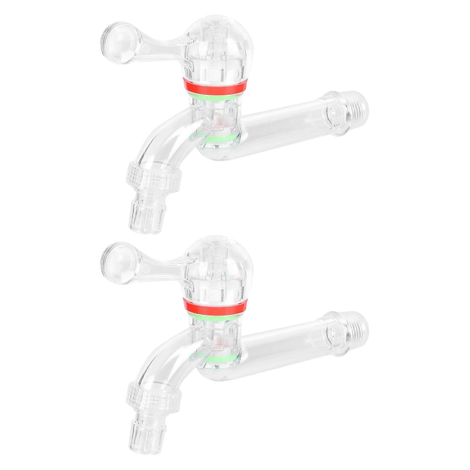 Water Spigot Plastic Faucet For Bathroom 13x9cm Cylindrical Leak Proof 2Pack