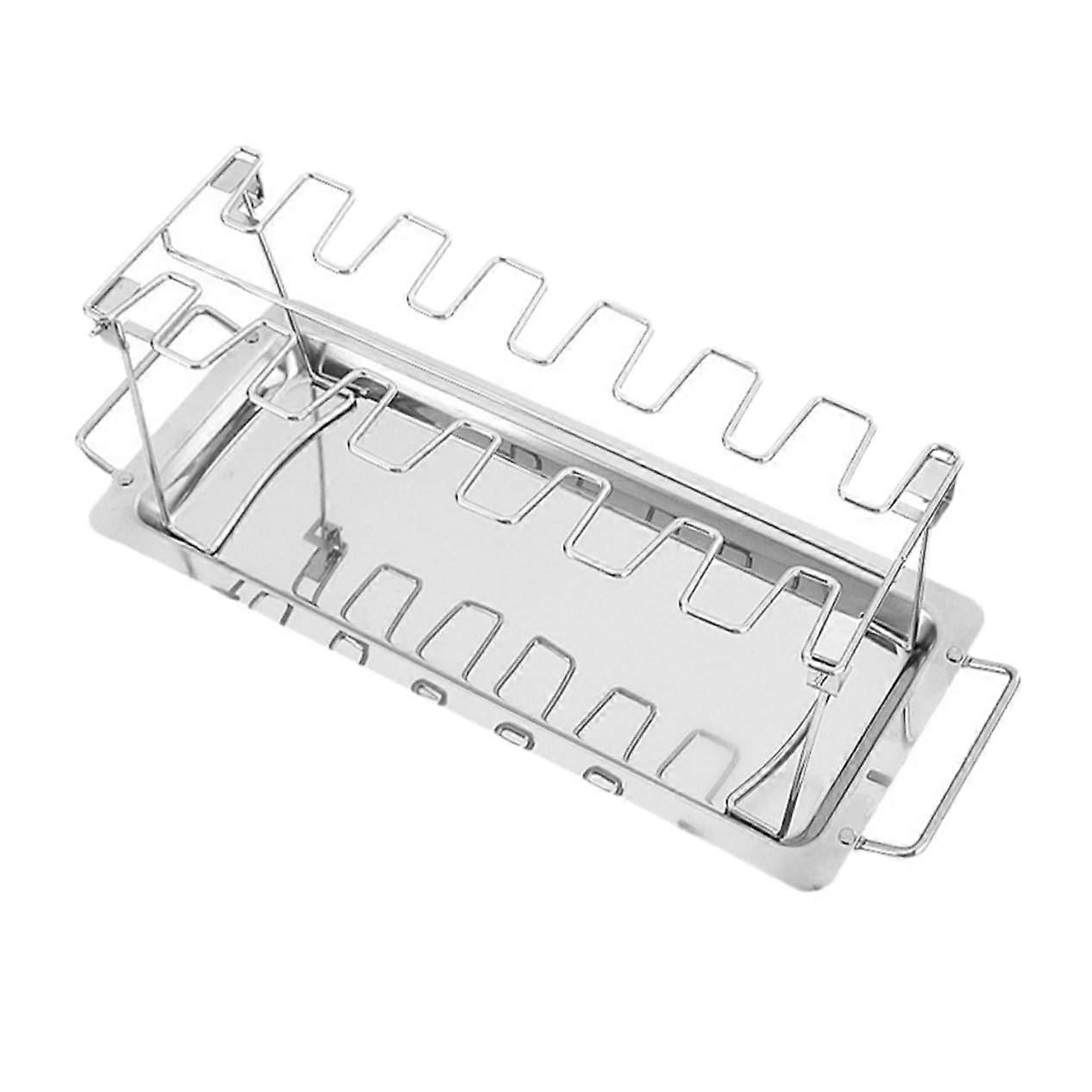 Hähnchenschenkelregal Grill Hähnchenflügel Rack Edelstahl Hähnchenschenkelhalter Fleischbräter Ständer Silber