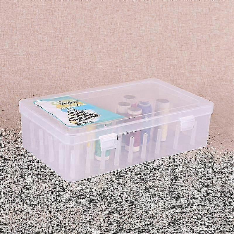 Sewing Thread Storage Box 42 Pieces Spools Bobbin Carrying Case Holder Craft