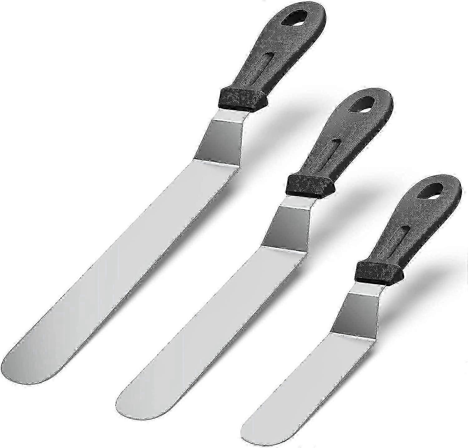 Offset Spatula Set von 3 Geschirrspüler Edelstahl + pp Kunststoffgriff