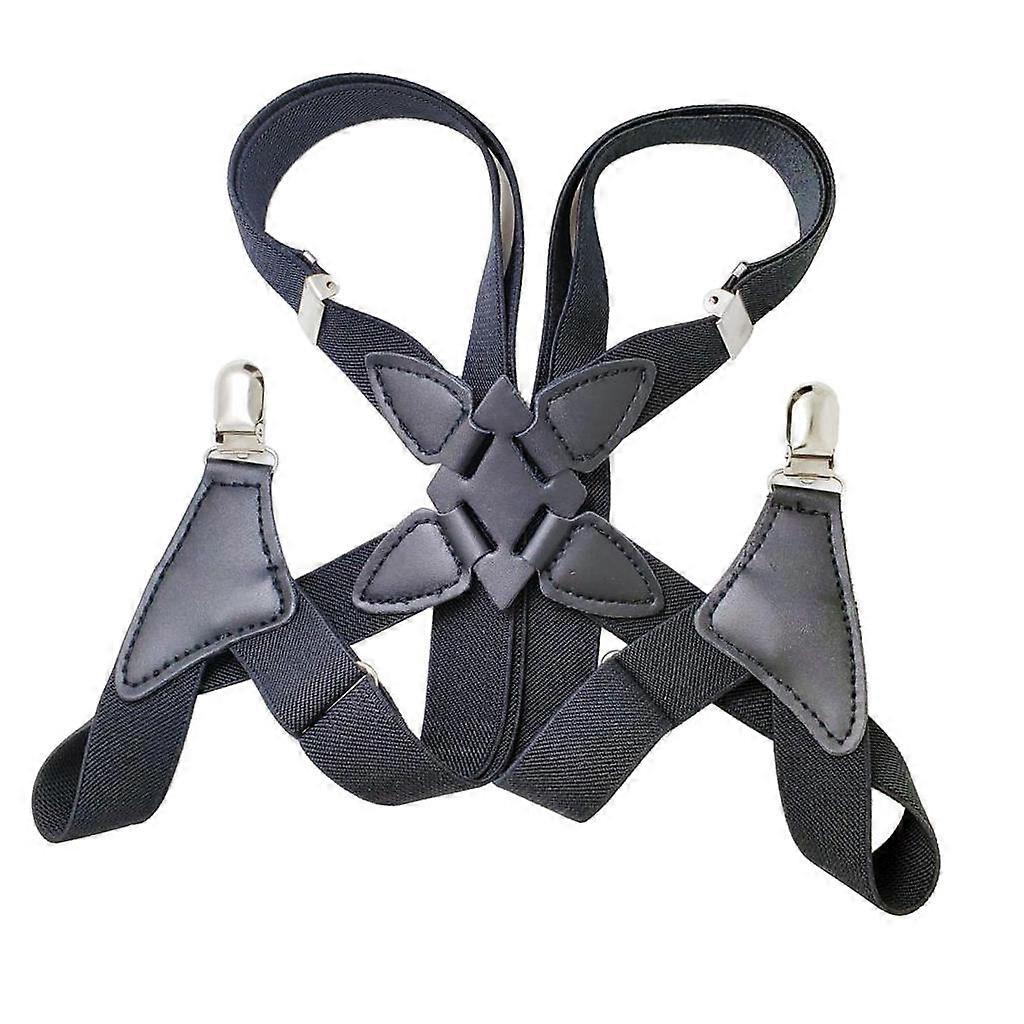 Mens Undergarment Suspenders X Back Sideclip Style with Premium 2 Clips