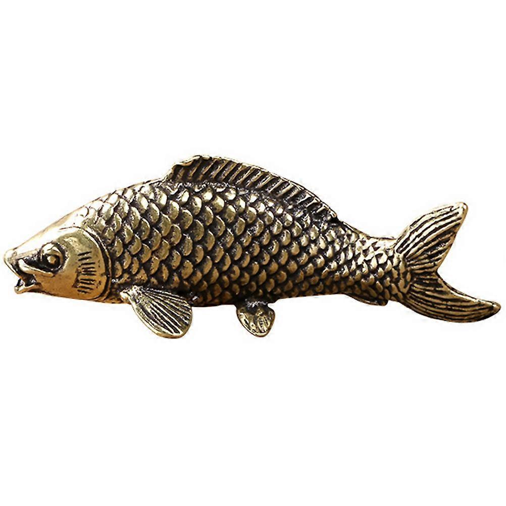 Home Desktop Decoration Small Ornaments Carp Shape Ornament Copper Decor 1 Piece
