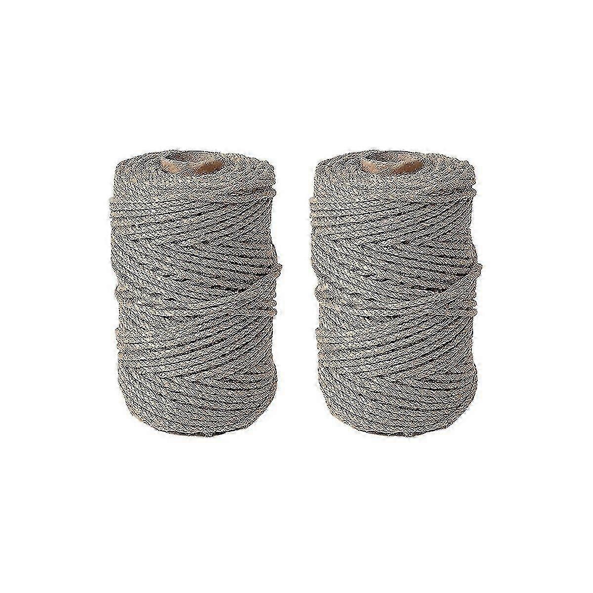 2 Rolls Natural Twine - 3 Ply Material for Gift Wrapping, Botanical, Christmas, Handmade