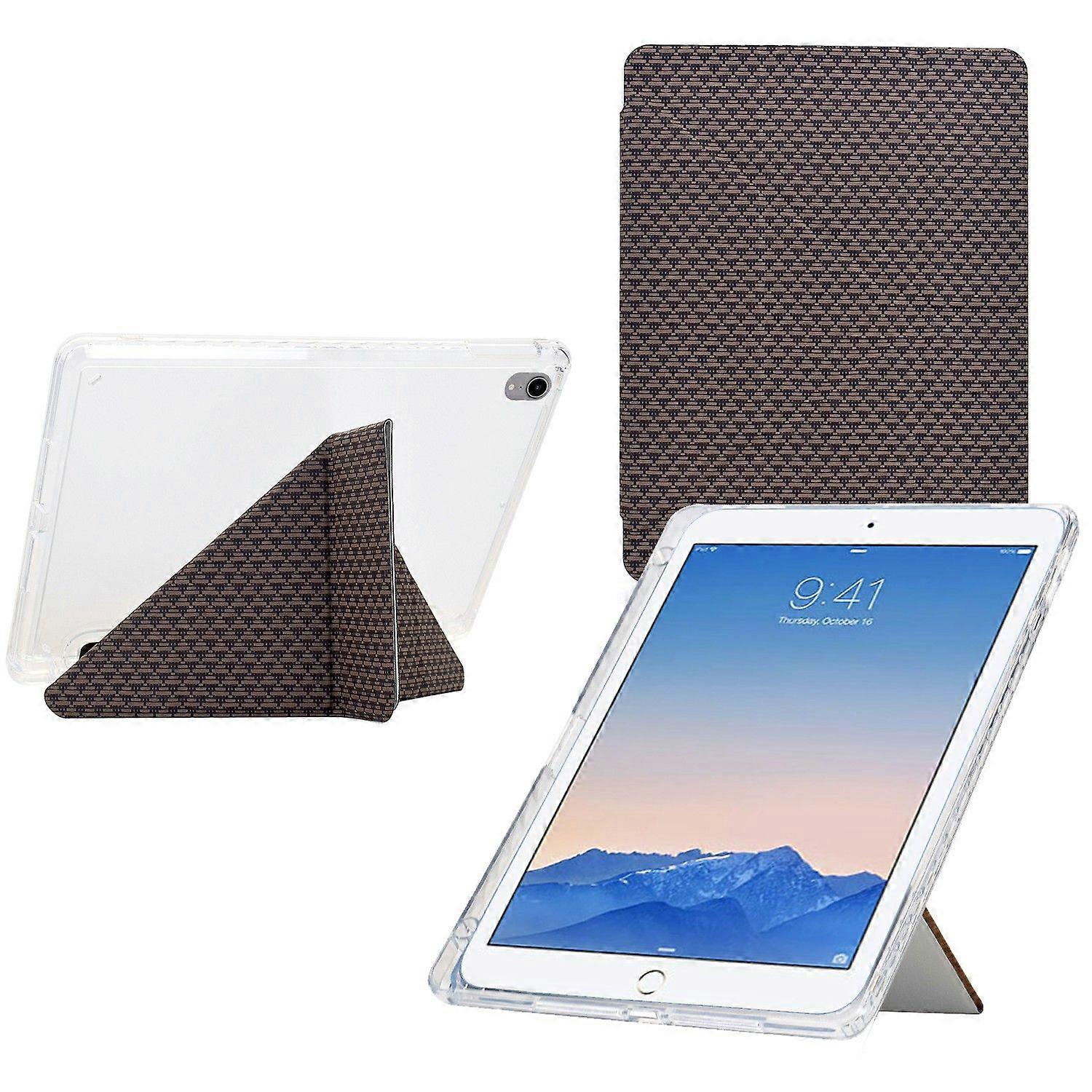 Tablet Case For iPad 9.7-inch (2018) (2017) Air 2 Air (2013) , Y-Fold Stand Pyramid-patterned Leathe