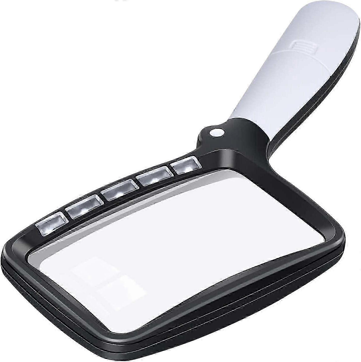 Large LED Magnifying Glass with Light 3x Folding Magnifier and 2 Dimming Modes for Seniors Reading Inspection