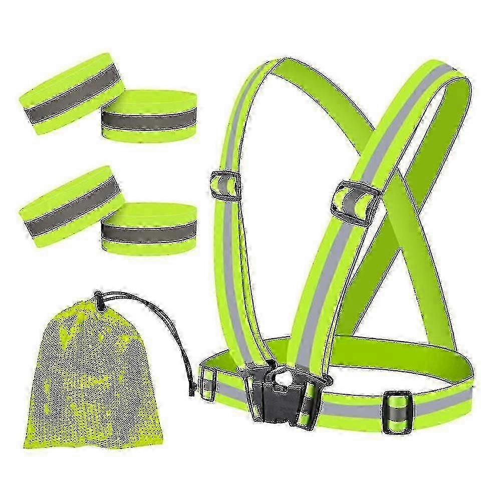 High Visibility Reflective Bands for Wrist, Arm, Ankle, Leg - Safety Straps for Night Running and Cycling