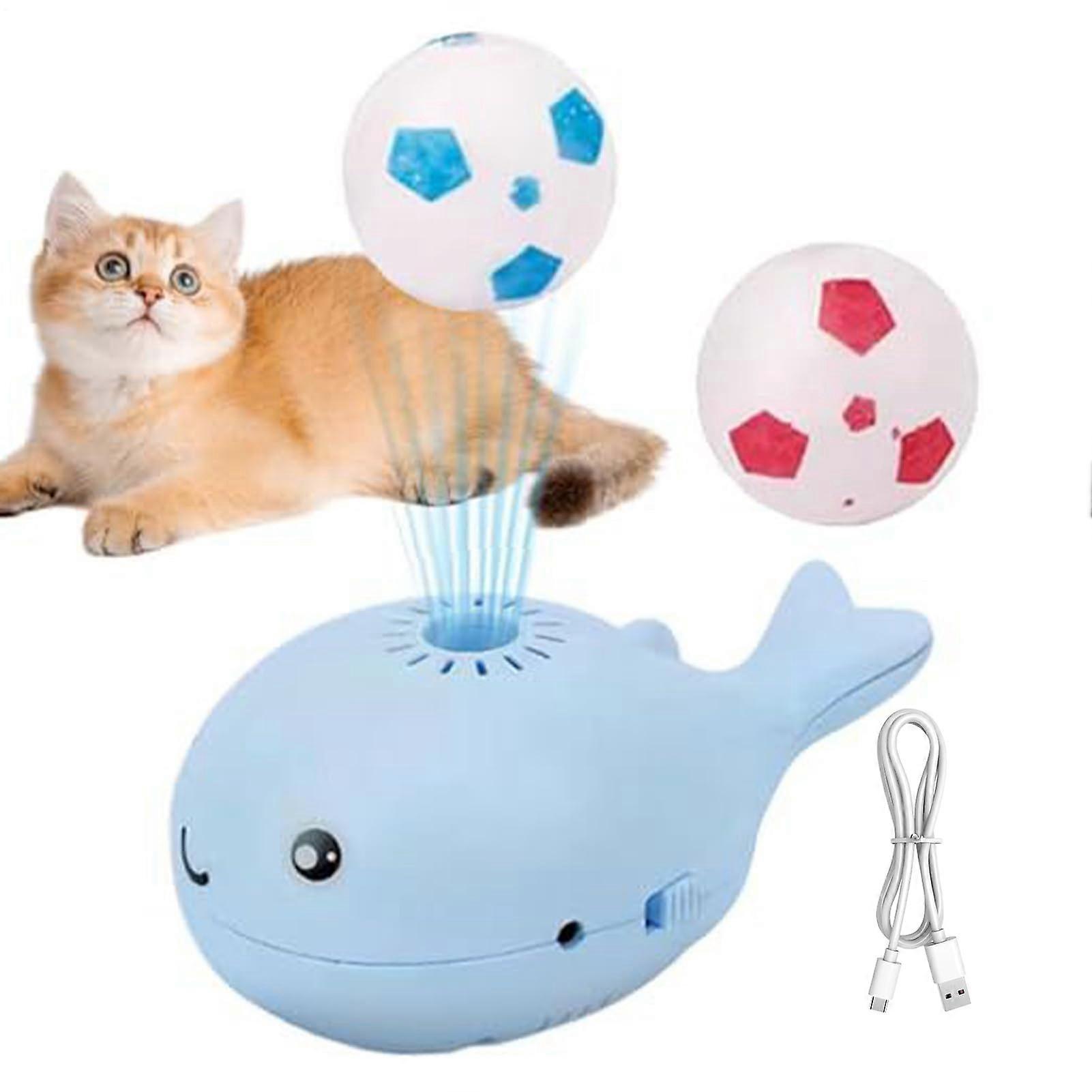 Whale Floating Toy for Cats, 4.33 x 2.76 x 1.97 Interactive Teaser with Built-in Fan for Kittens and All Breeds