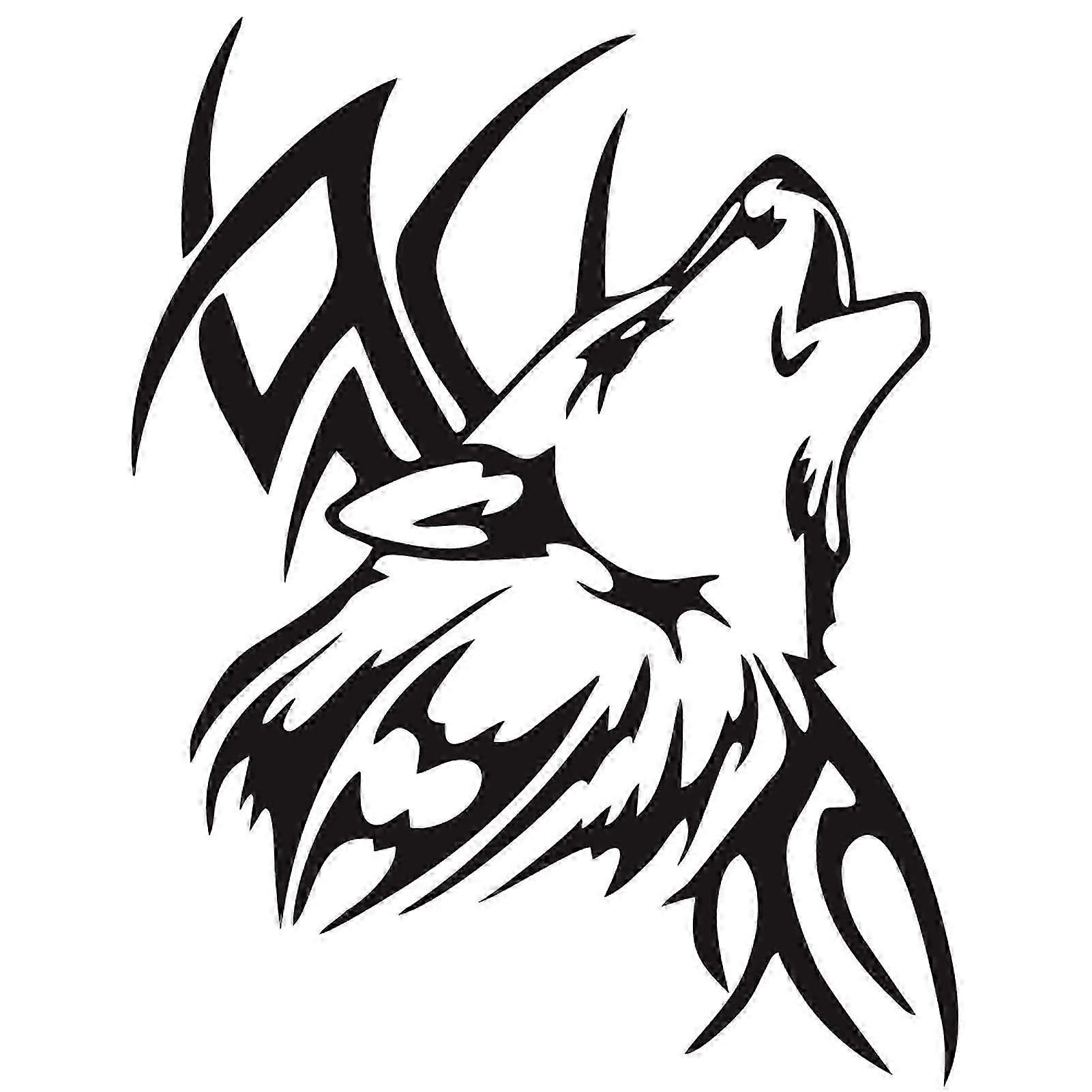 Car Funny Sticker Stylish Pattern Good Visual Effect Creative Howling Wolf Car Decal for ATV