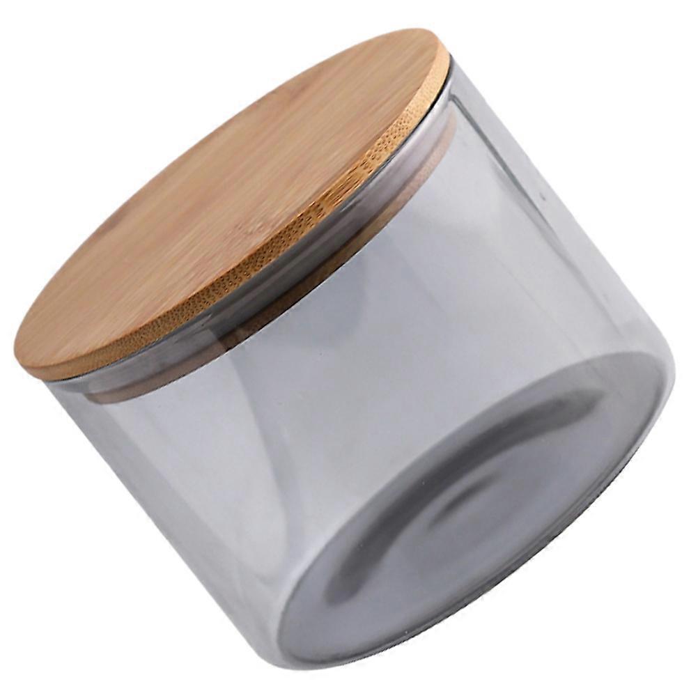 1pc Glass Scented Tea Jar Snack Nuts Storage Bottle Sealed with Wood Lid