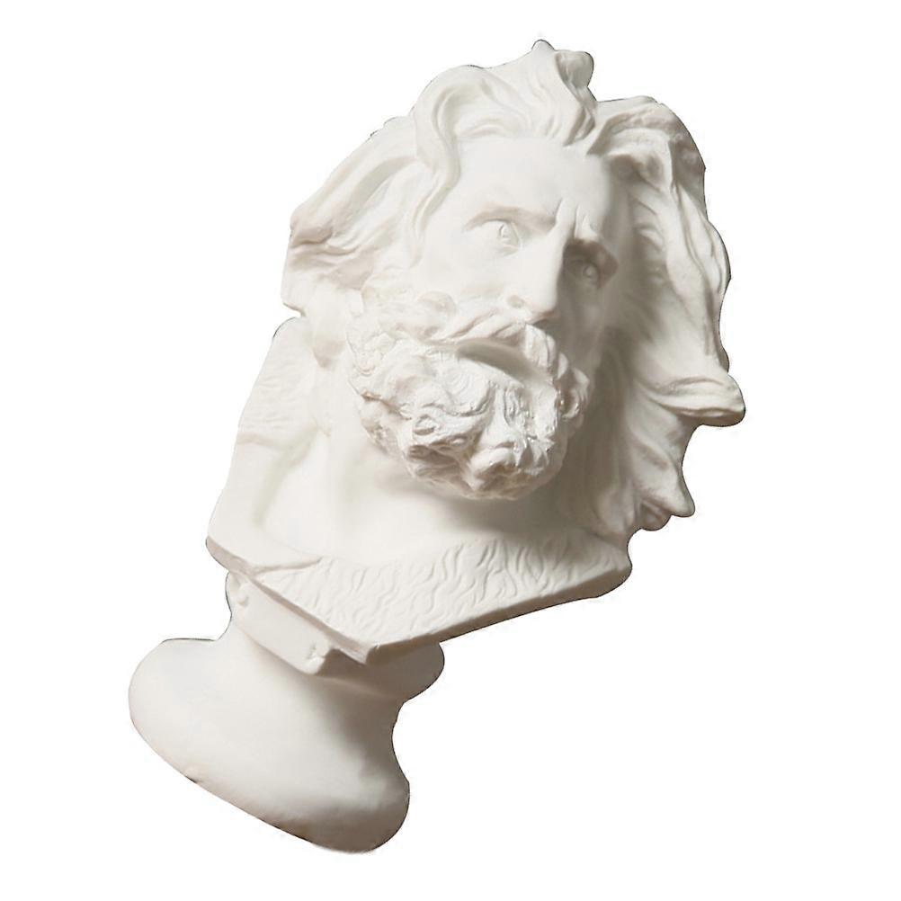 Mediterranean Statue Resin Head Statue White Color Ornament 15X8X8CM present 1Pack