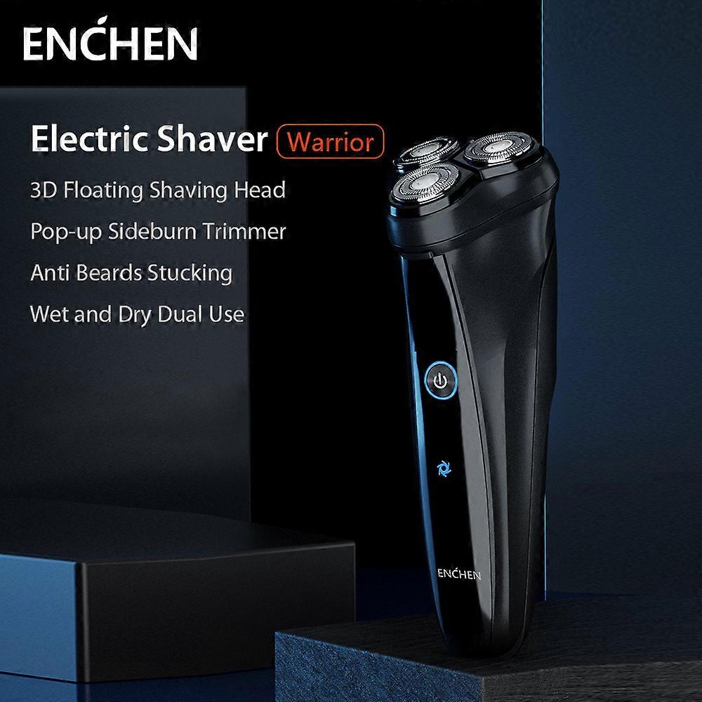 Enchen Men Rasoir Électrique Warrior 3D Triple Tête Flottante Humide et Sec Double Usage Rasoir Rasoir Pop-up Sideburn Type-C Rechargeable Facial Tondeuse à Barbe