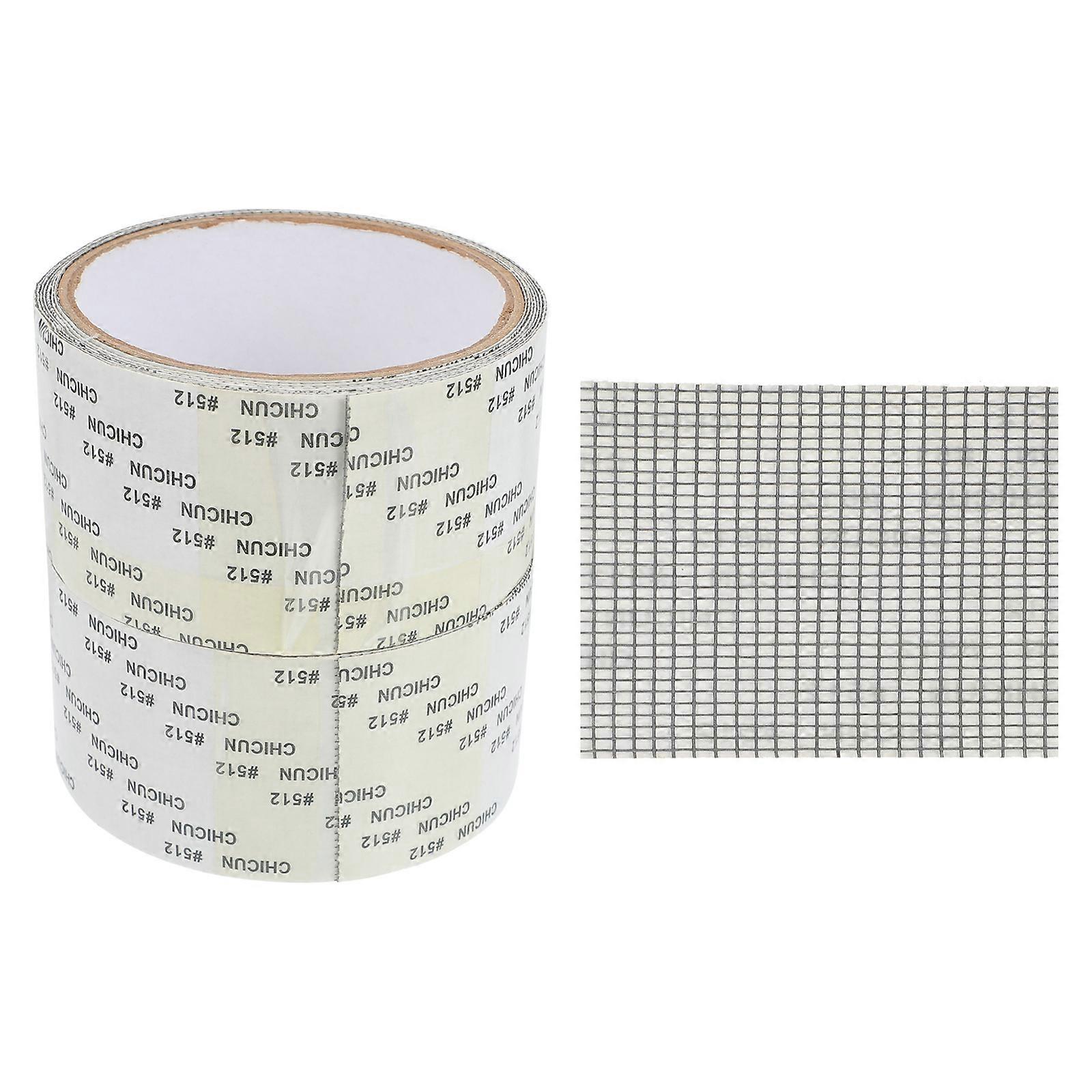 Self Adhesive Screen Repair Tape Homeowners Tenants Rectangular Grey 200x5cm Fly Blocking 2Set