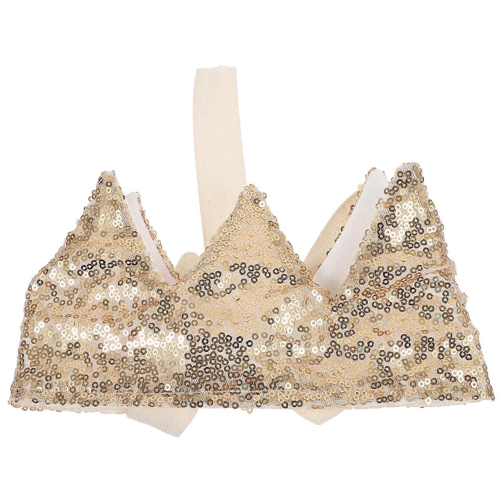 כיסויי ראש כתר לילדים כתר תינוק פאייטים בד כובע יום הולדת ילדה 39.50X11.20X0.50 ס"מ 1 יחידות