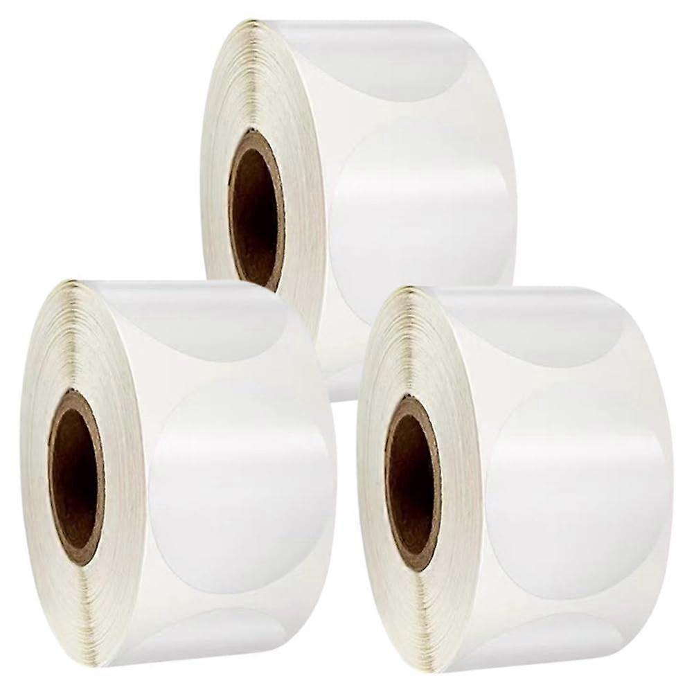 Pack of 3 Adhesive Dots, 1500 Pieces, 20 mm, Transparent Seal Labels