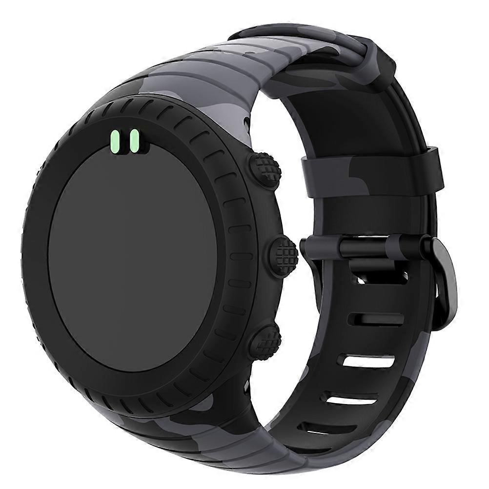Adjustable Camouflage Print TPU Watch Strap for Fashionable Wristwear – Comfortable Design for Casual and Formal Attire