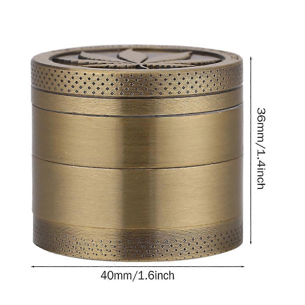 Leaf Designed Zinc Alloy Colorful Metal Grinder Herb Crusher Bronze
